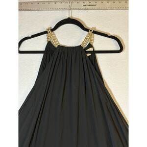 Michael Kors Blk Dress W Gold Chain Straps Long Wmns Size M